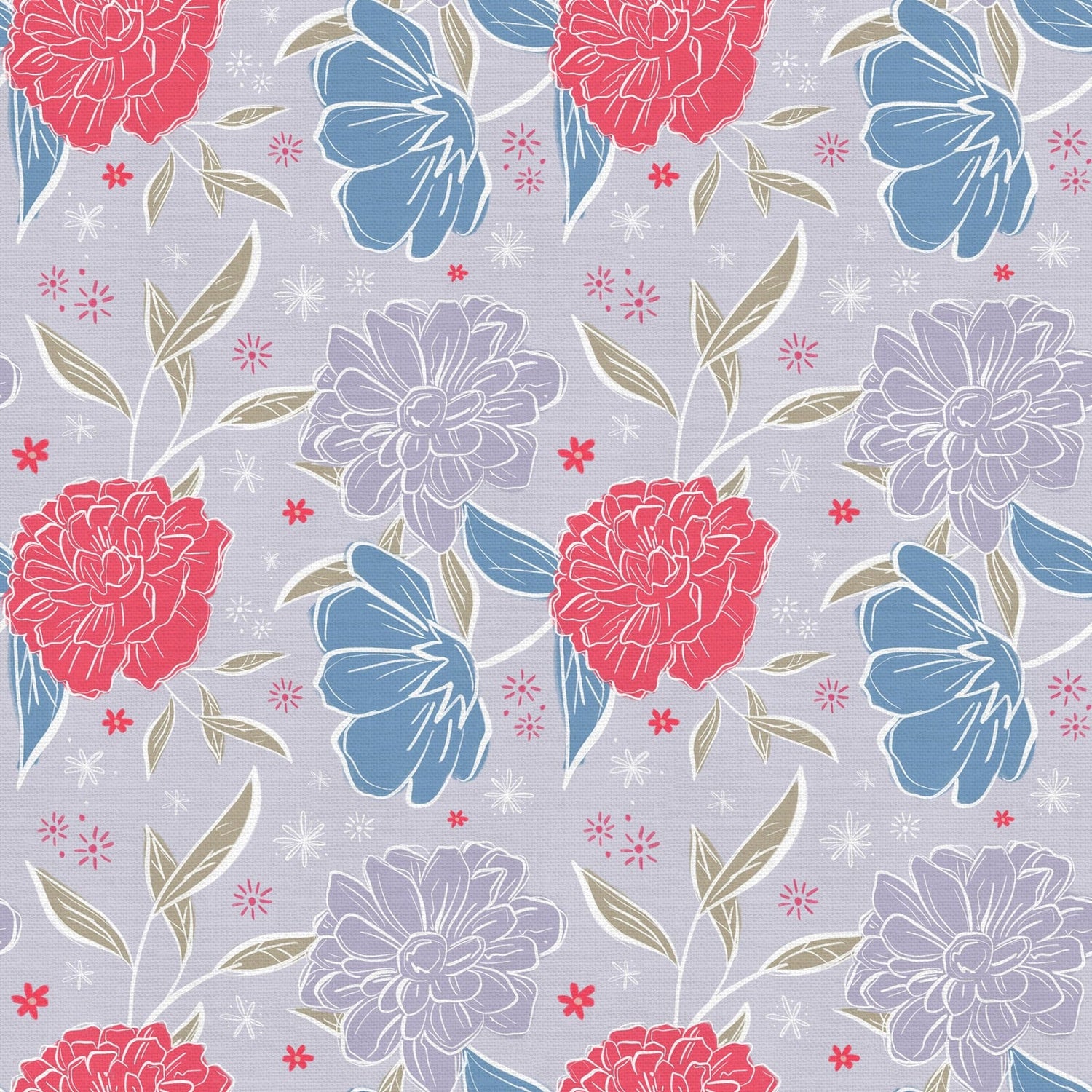 Quilting Cotton Visions Silhouette Bloom Pink Pop Paintbrush Studio
