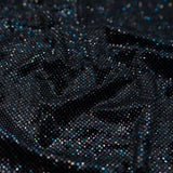 Vivian Glitter Printed Stretch Velvet Fabric - Black/Copper, Black/Olive, Black/Green, Black/Pink, Black/Blue Multicolored, Black/Multicolored, Black/Fuchsia Multicolored, 58/60" Width (1 Yard)