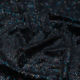 Vivian Glitter Printed Stretch Velvet Fabric - Black/Copper, Black/Olive, Black/Green, Black/Pink, Black/Blue Multicolored, Black/Multicolored, Black/Fuchsia Multicolored, 58/60" Width (1 Yard)