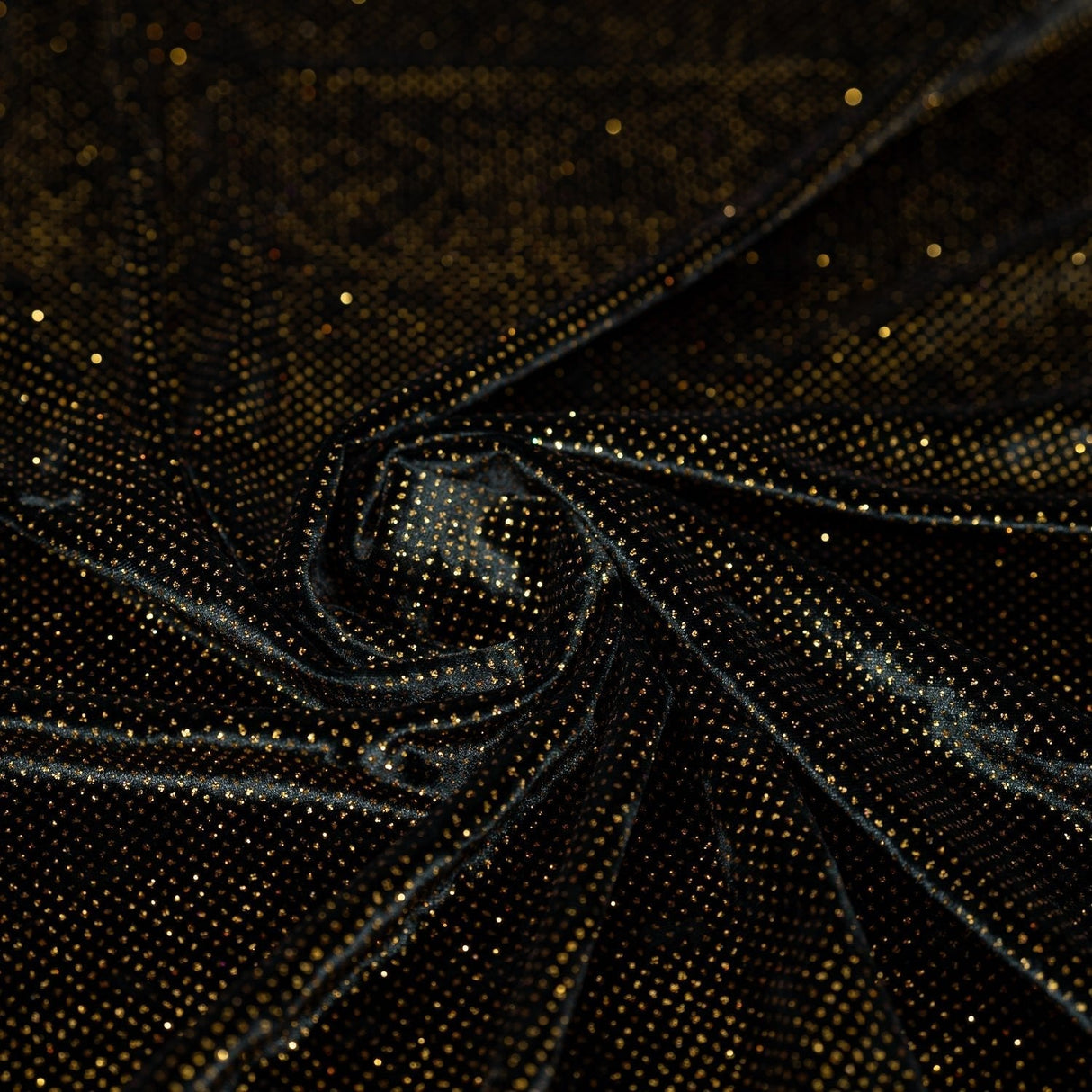 Vivian Glitter Printed Stretch Velvet Fabric - Black/Copper, Black/Olive, Black/Green, Black/Pink, Black/Blue Multicolored, Black/Multicolored, Black/Fuchsia Multicolored, 58/60" Width (1 Yard)