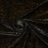 Vivian Glitter Printed Stretch Velvet Fabric - Black/Copper, Black/Olive, Black/Green, Black/Pink, Black/Blue Multicolored, Black/Multicolored, Black/Fuchsia Multicolored, 58/60" Width (1 Yard)