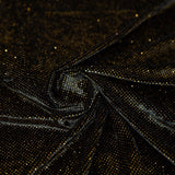 Glitter Printed Stretch Velvet Black Fabric