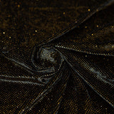 Vivian Glitter Printed Stretch Velvet Fabric - Black/Copper, Black/Olive, Black/Green, Black/Pink, Black/Blue Multicolored, Black/Multicolored, Black/Fuchsia Multicolored, 58/60" Width (1 Yard)