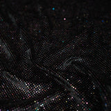 Vivian Glitter Printed Stretch Velvet Fabric - Black/Copper, Black/Olive, Black/Green, Black/Pink, Black/Blue Multicolored, Black/Multicolored, Black/Fuchsia Multicolored, 58/60" Width (1 Yard)
