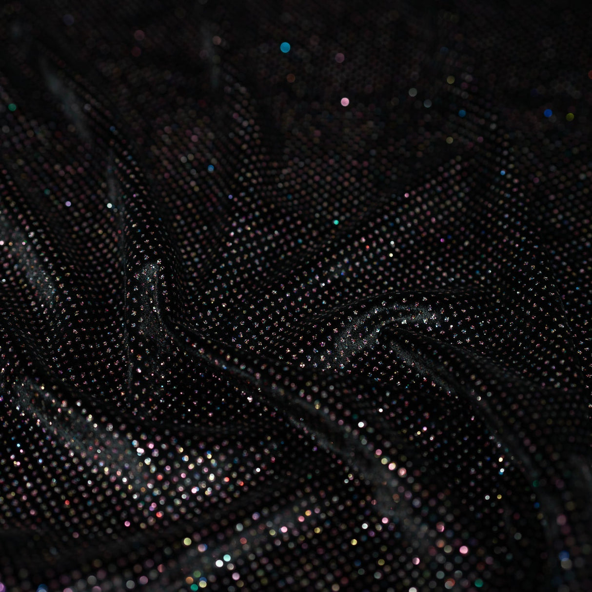 Vivian Glitter Printed Stretch Velvet Fabric - Black/Copper, Black/Olive, Black/Green, Black/Pink, Black/Blue Multicolored, Black/Multicolored, Black/Fuchsia Multicolored, 58/60" Width (1 Yard)