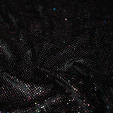 Vivian Glitter Printed Stretch Velvet Fabric - Black/Copper, Black/Olive, Black/Green, Black/Pink, Black/Blue Multicolored, Black/Multicolored, Black/Fuchsia Multicolored, 58/60" Width (1 Yard)