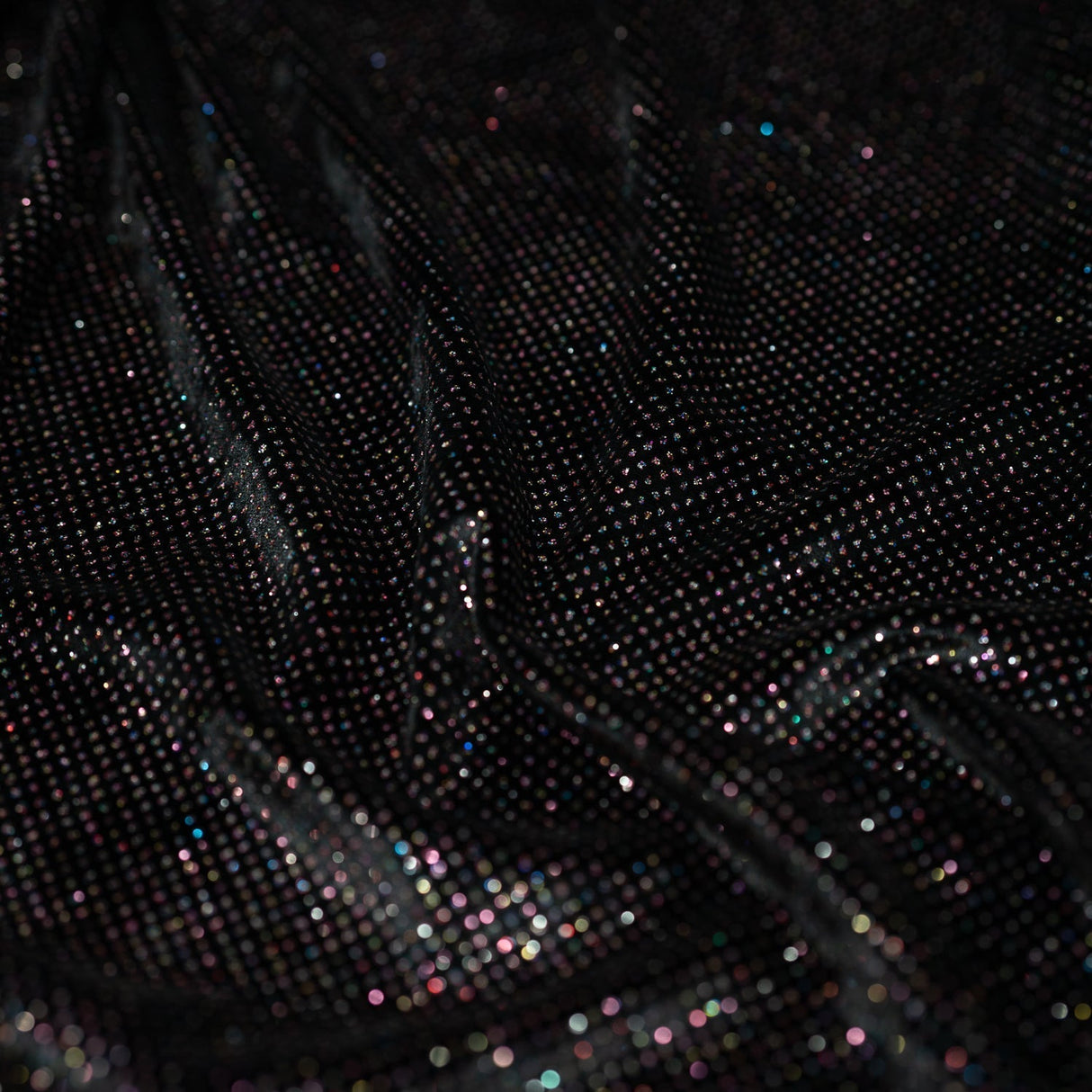 Vivian Glitter Printed Stretch Velvet Fabric - Black/Copper, Black/Olive, Black/Green, Black/Pink, Black/Blue Multicolored, Black/Multicolored, Black/Fuchsia Multicolored, 58/60" Width (1 Yard)