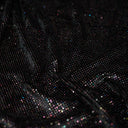 Glitter Printed Stretch Velvet Black Fabric