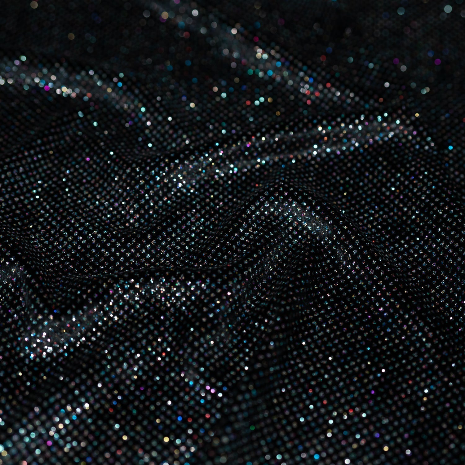 Vivian Glitter Printed Stretch Velvet Fabric - Black/Copper, Black/Olive, Black/Green, Black/Pink, Black/Blue Multicolored, Black/Multicolored, Black/Fuchsia Multicolored, 58/60" Width (1 Yard)