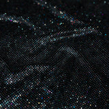 Vivian Glitter Printed Stretch Velvet Fabric - Black/Copper, Black/Olive, Black/Green, Black/Pink, Black/Blue Multicolored, Black/Multicolored, Black/Fuchsia Multicolored, 58/60" Width (1 Yard)