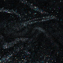 Glitter Printed Stretch Velvet Black Fabric