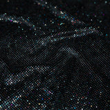 Glitter Printed Stretch Velvet Black Fabric