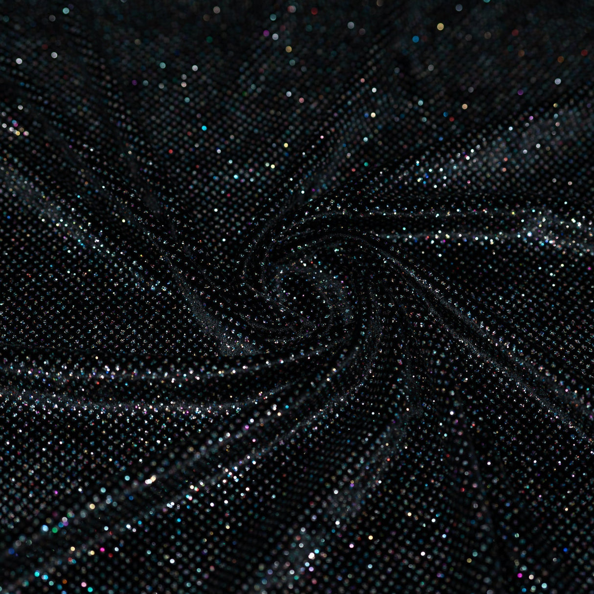 Vivian Glitter Printed Stretch Velvet Fabric - Black/Copper, Black/Olive, Black/Green, Black/Pink, Black/Blue Multicolored, Black/Multicolored, Black/Fuchsia Multicolored, 58/60" Width (1 Yard)