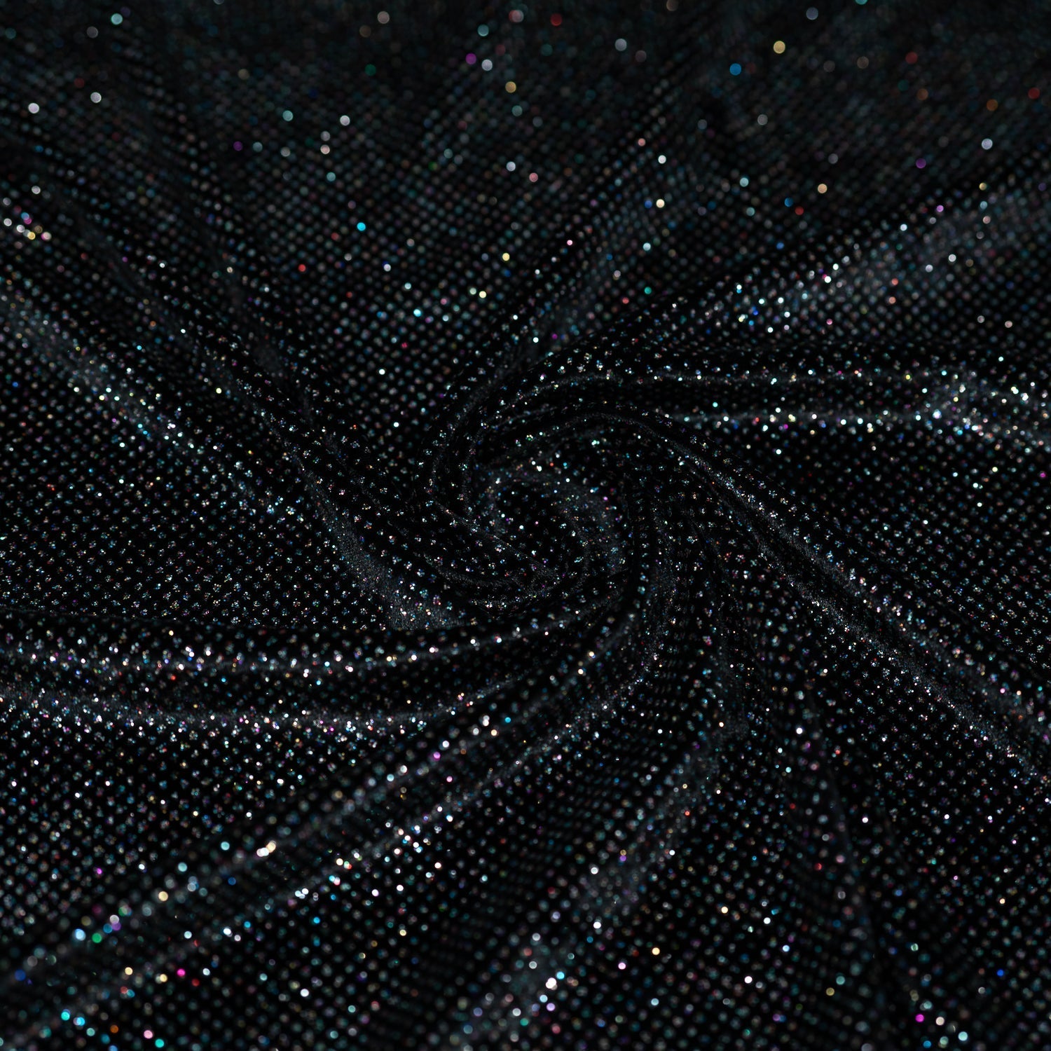 Vivian Glitter Printed Stretch Velvet Fabric - Black/Copper, Black/Olive, Black/Green, Black/Pink, Black/Blue Multicolored, Black/Multicolored, Black/Fuchsia Multicolored, 58/60" Width (1 Yard)