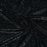 Vivian Glitter Printed Stretch Velvet Fabric - Black/Copper, Black/Olive, Black/Green, Black/Pink, Black/Blue Multicolored, Black/Multicolored, Black/Fuchsia Multicolored, 58/60" Width (1 Yard)