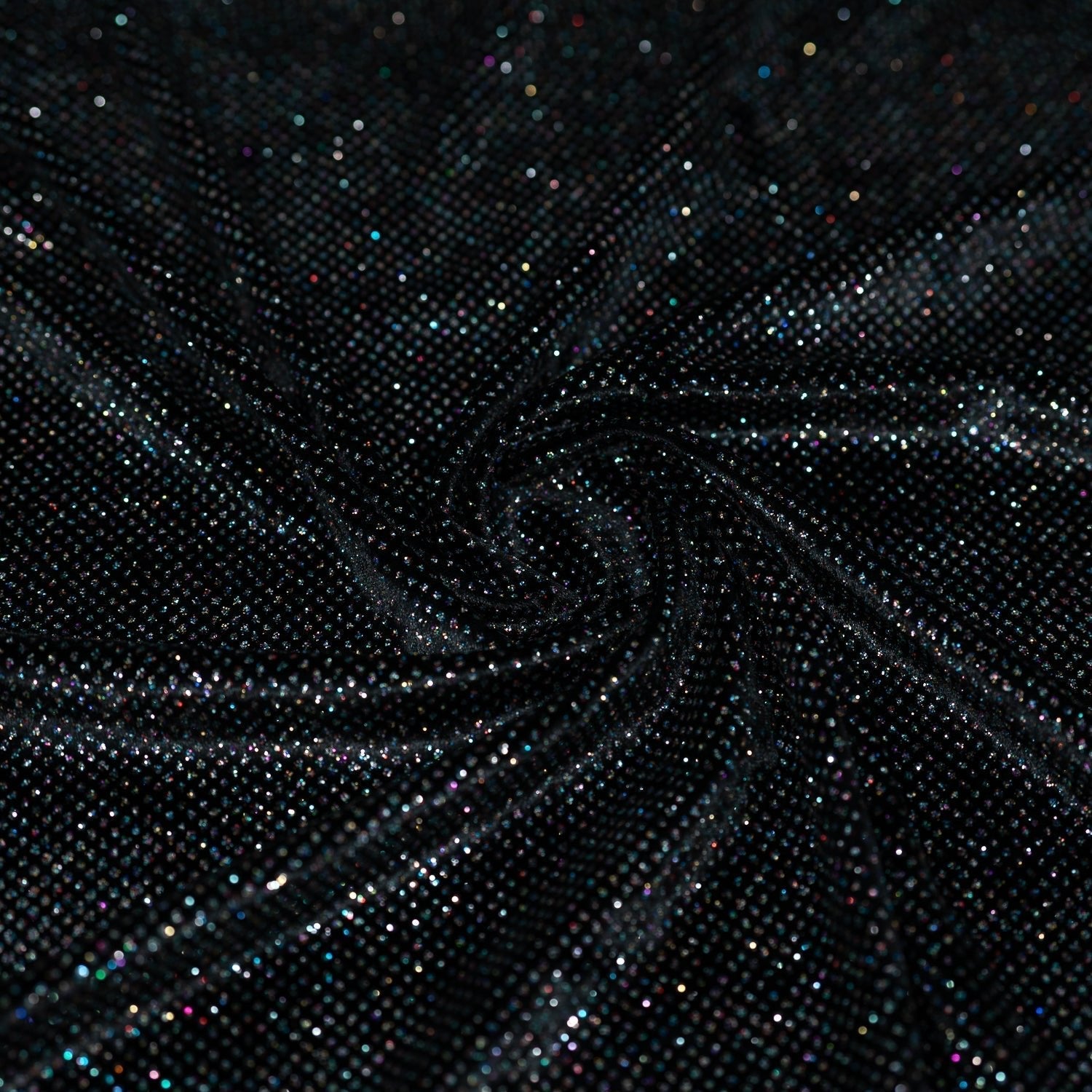 Vivian Glitter Printed Stretch Velvet Fabric - Black/Copper, Black/Olive, Black/Green, Black/Pink, Black/Blue Multicolored, Black/Multicolored, Black/Fuchsia Multicolored, 58/60" Width (1 Yard)
