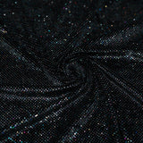 Vivian Glitter Printed Stretch Velvet Fabric - Black/Copper, Black/Olive, Black/Green, Black/Pink, Black/Blue Multicolored, Black/Multicolored, Black/Fuchsia Multicolored, 58/60" Width (1 Yard)