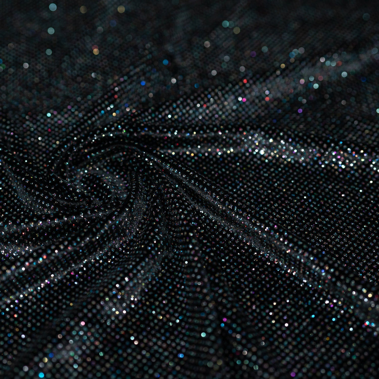 Vivian Glitter Printed Stretch Velvet Fabric - Black/Copper, Black/Olive, Black/Green, Black/Pink, Black/Blue Multicolored, Black/Multicolored, Black/Fuchsia Multicolored, 58/60" Width (1 Yard)