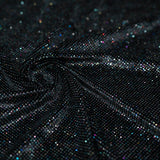 Vivian Glitter Printed Stretch Velvet Fabric - Black/Copper, Black/Olive, Black/Green, Black/Pink, Black/Blue Multicolored, Black/Multicolored, Black/Fuchsia Multicolored, 58/60" Width (1 Yard)