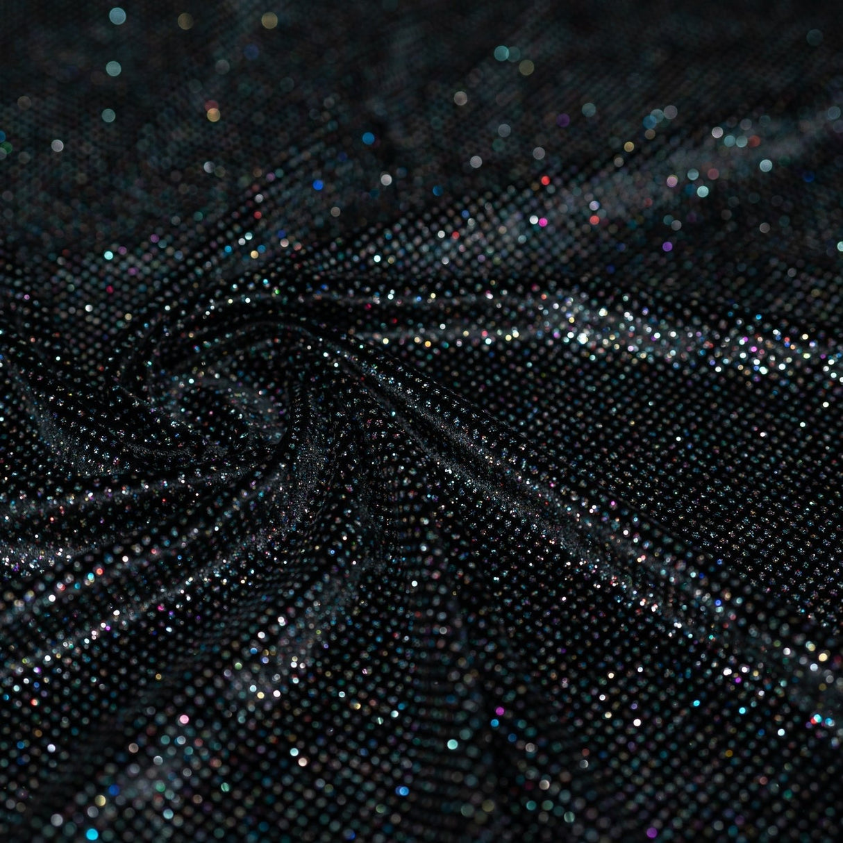 Vivian Glitter Printed Stretch Velvet Fabric - Black/Copper, Black/Olive, Black/Green, Black/Pink, Black/Blue Multicolored, Black/Multicolored, Black/Fuchsia Multicolored, 58/60" Width (1 Yard)
