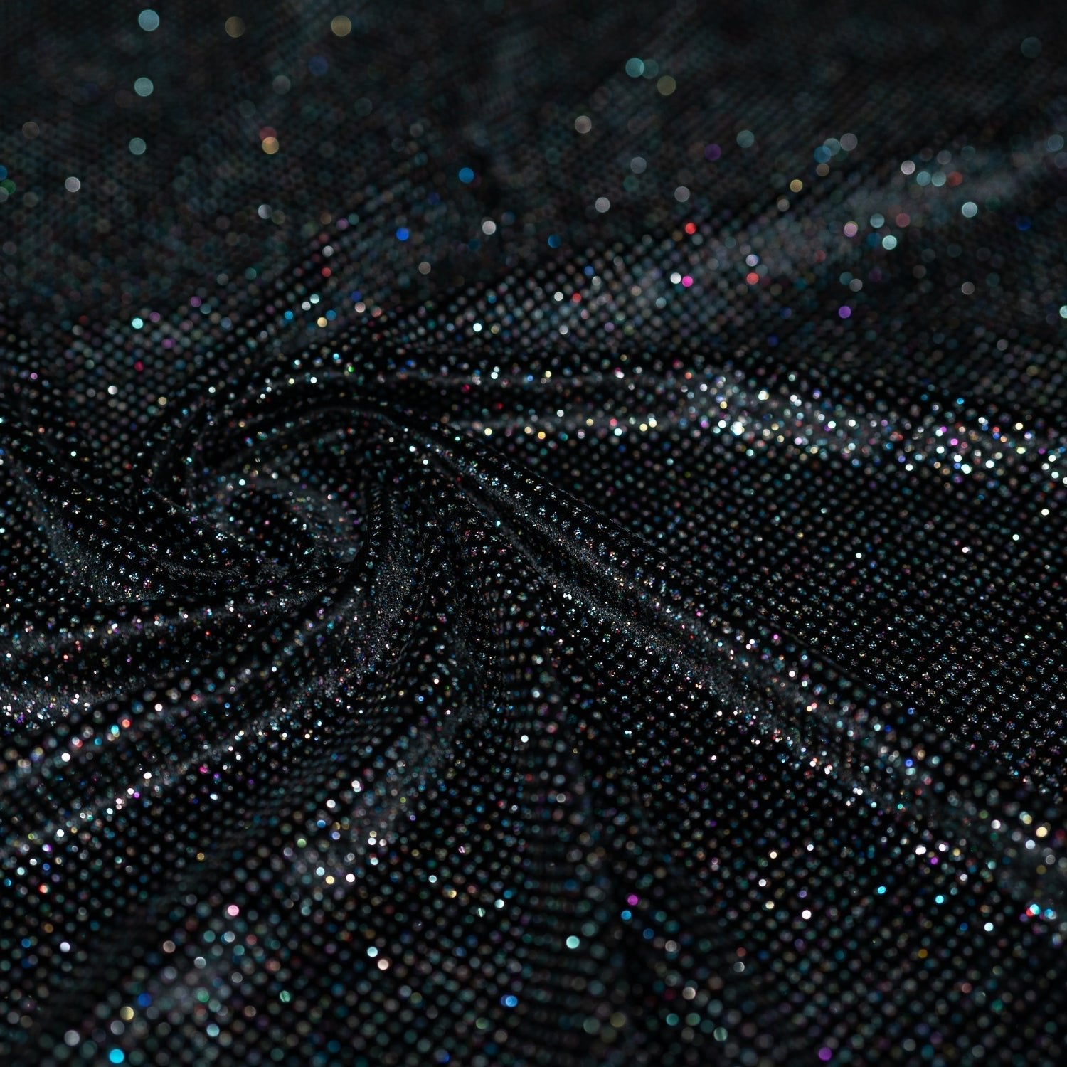 Vivian Glitter Printed Stretch Velvet Fabric - Black/Copper, Black/Olive, Black/Green, Black/Pink, Black/Blue Multicolored, Black/Multicolored, Black/Fuchsia Multicolored, 58/60" Width (1 Yard)