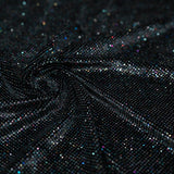 Vivian Glitter Printed Stretch Velvet Fabric - Black/Copper, Black/Olive, Black/Green, Black/Pink, Black/Blue Multicolored, Black/Multicolored, Black/Fuchsia Multicolored, 58/60" Width (1 Yard)