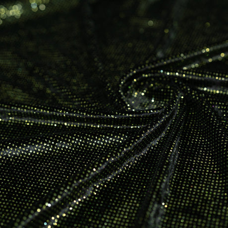 Vivian Glitter Printed Stretch Velvet Fabric - Black/Copper, Black/Olive, Black/Green, Black/Pink, Black/Blue Multicolored, Black/Multicolored, Black/Fuchsia Multicolored, 58/60" Width (1 Yard)