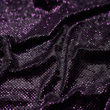 Glitter Printed Stretch Velvet Black Fabric