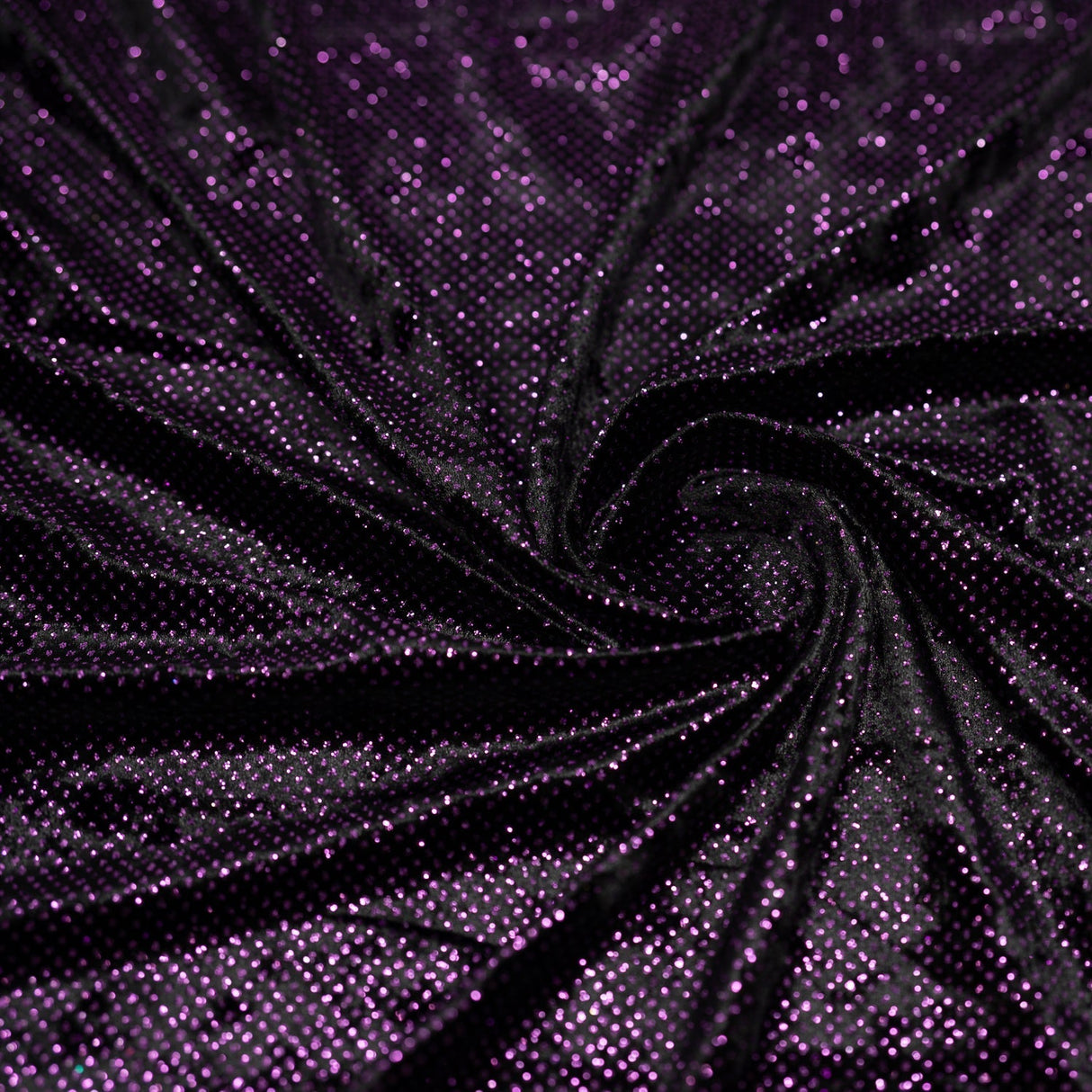 Vivian Glitter Printed Stretch Velvet Fabric - Black/Copper, Black/Olive, Black/Green, Black/Pink, Black/Blue Multicolored, Black/Multicolored, Black/Fuchsia Multicolored, 58/60" Width (1 Yard)