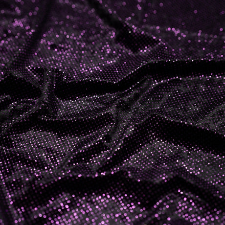 Vivian Glitter Printed Stretch Velvet Fabric - Black/Copper, Black/Olive, Black/Green, Black/Pink, Black/Blue Multicolored, Black/Multicolored, Black/Fuchsia Multicolored, 58/60" Width (1 Yard)