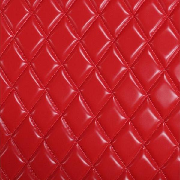 Red Matte Dull Quilted Vinyl Fabrics,
