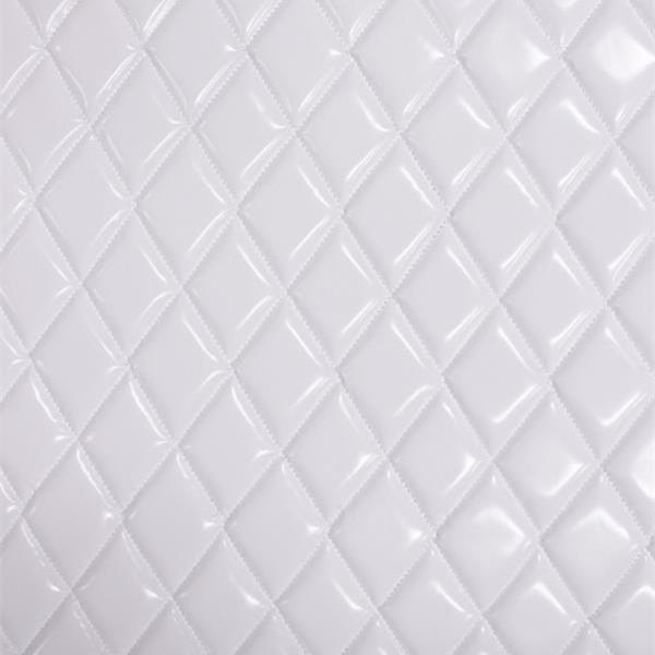 White Matte Dull Quilted Vinyl Fabrics,