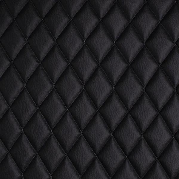 Black Grain Texture Quilted Vinyl Fabrics,