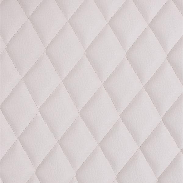 White Grain Texture Quilted Vinyl Fabrics,