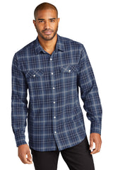 Port Authority® Long Sleeve Ombre Plaid Shirt