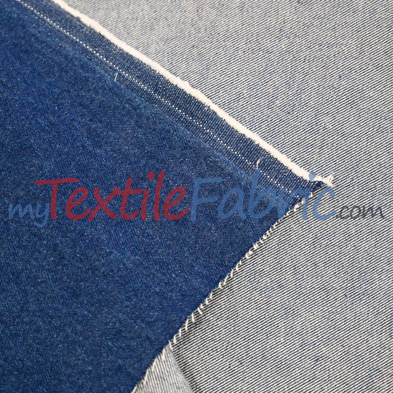 Washed Denim 100% Cotton Fabric - Soft Pre Washed, 60" Wide (1 Yard)