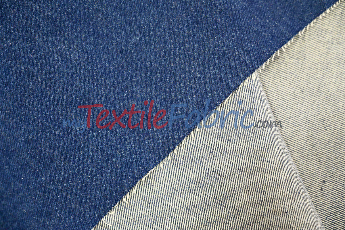 Washed Denim 100% Cotton Fabric - Soft Pre Washed, 60" Wide (1 Yard)