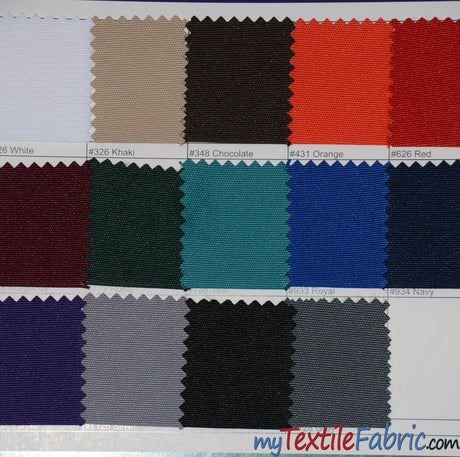 Waterproof Sun Repellent Polyester Canvas Fabric - Solid, 57/58" Width (1 Yard)
