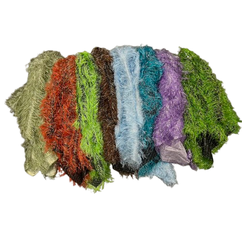 Metallic Faux Fur Tinsel Ostrich Feather Polyester Fabric - Metallic Faux Ostrich Feather, 54" Width (1 Yard)