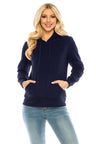 Women's Fleece Pullover Hoodie Polyester Fabric - Black, White, D. Grey, Plum, Navy, Burgundy, Pullover Hoodie, Warm, Comfortable, Daily Wear, S-3XL (1 Piece)