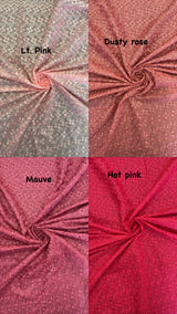 Heavy Eyelet Polyester Cotton Fabric - Light Pink Floral Embroidery, 41"-42" Width