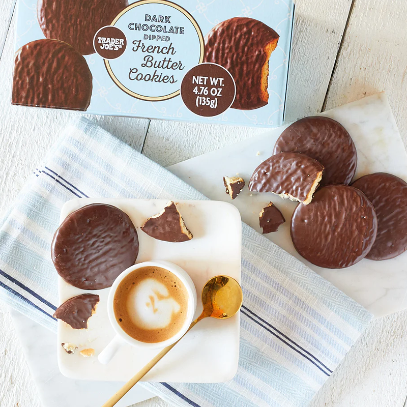 Traders Joe's  Dark Chocolate Dipped French Butter Cookies