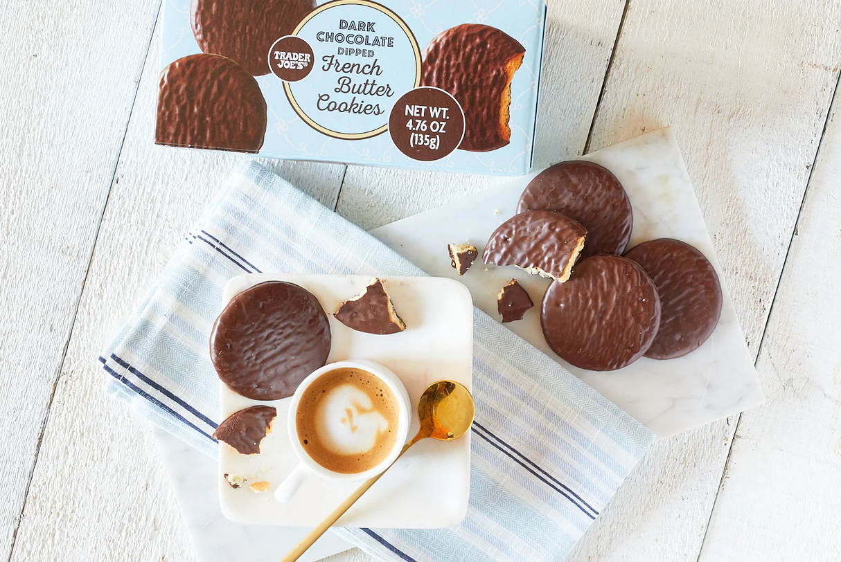 Traders Joe's  Dark Chocolate Dipped French Butter Cookies