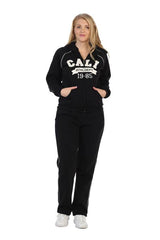Cali Two-Piece Fleece Fabric - Embroidered Logo, Black, Burgundy, Dark Grey, Navy, Fuchsia, Teal, 2 Piece Set (1 Set)