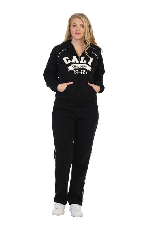 Cali Two-Piece Fleece Fabric - Embroidered Logo, Black, Burgundy, Dark Grey, Navy, Fuchsia, Teal, 2 Piece Set (1 Set)