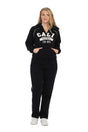 Cali Two-Piece Fleece Fabric - Embroidered Logo, Black, Burgundy, Dark Grey, Navy, Fuchsia, Teal, 2 Piece Set (1 Set)