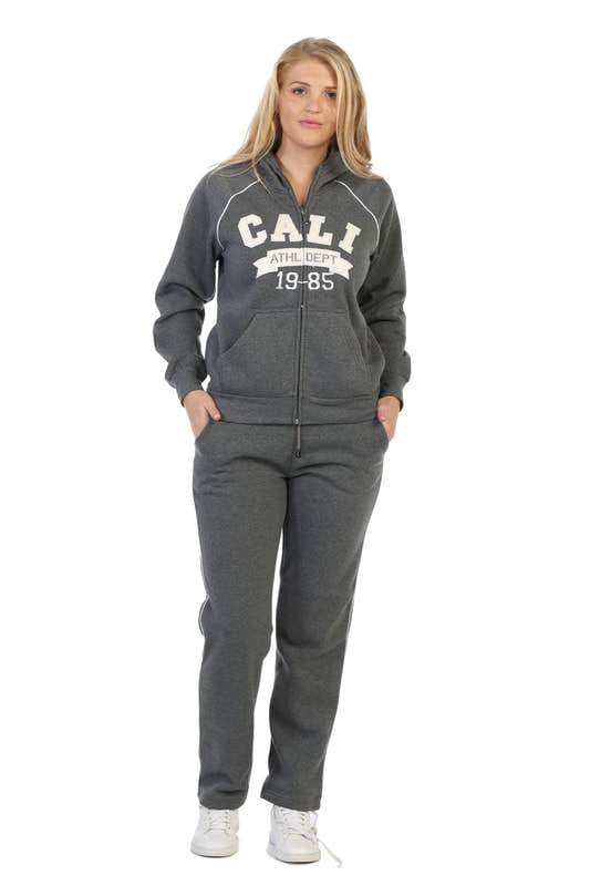 Cali Two-Piece Fleece Fabric - Embroidered Logo, Black, Burgundy, Dark Grey, Navy, Fuchsia, Teal, 2 Piece Set (1 Set)