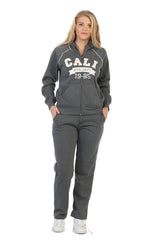 Cali Two-Piece Fleece Fabric - Embroidered Logo, Black, Burgundy, Dark Grey, Navy, Fuchsia, Teal, 2 Piece Set (1 Set)