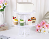2 Piece Butterfly White Wooden Cake Dessert Stand