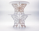 2 Piece Butterfly White Wooden Cake Dessert Stand
